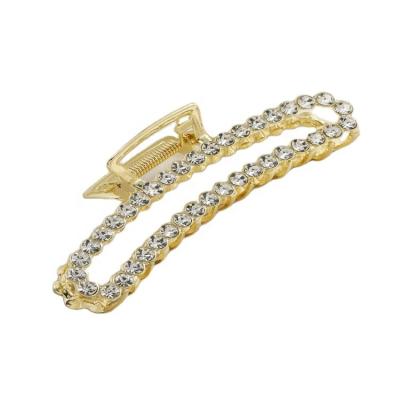 China Wholesale Hair Accessories Rectangular Large Version Dish Hairpin Fashion Pearl Alloy Rhinestone Claw Korean Exquisite Hairpin Ladies for sale