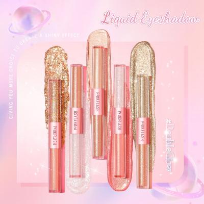 China PINKFLASH PF-E18 Waterproof Glowing Liquid Eyeshadow 2 in 1 High Pigment Waterproof Eye Makeup for sale