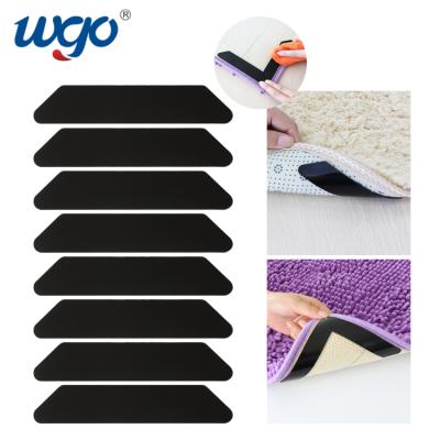 China Resin WGO Washable Reusable No Residue Self Adhesive Cover Clip Anti Curling Non Skid Carpet Corners Fixed Sticky Adhesive Gel Pad for sale