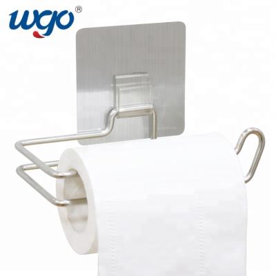 China Removable Modern Custom No Need Nails Stainless Steel Toilet Paper Roll Holder for sale