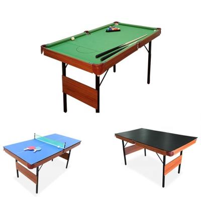 China Indoor Sport Game Table Pool Snooker Game Tables With Ping Pong And Dining 3 Heads In 1 for sale