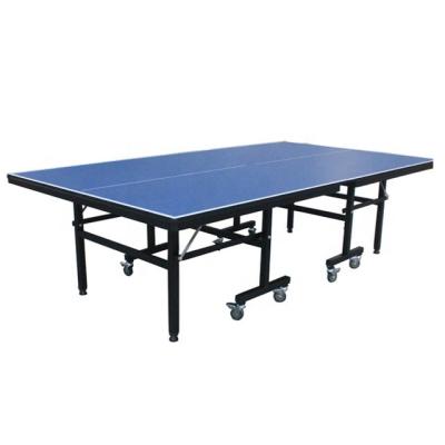 China 18mm MDF Indoor Sports Equipment Folding and Moving Table Tennis Table with Quick Sling Table Tennis Net and Post Set for sale