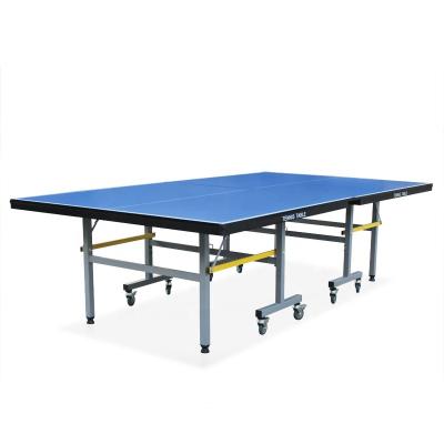 China 15mm Indoor Folding and Moving MDF Table Tennis Table with Fast Sling Table Tennis Net and Post Set Accessories for sale