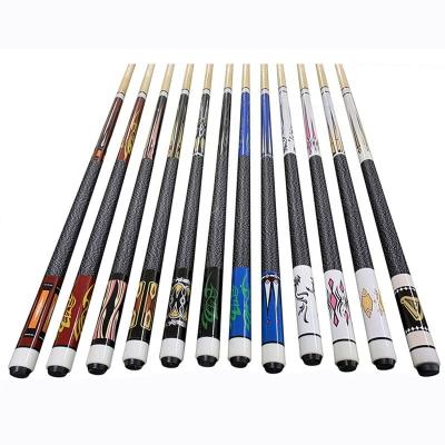 China 1/2--pc wholesales 1/2 length 57inch length snooker wood cue stick maple wood billiard cue stick with cloth wrap for sale