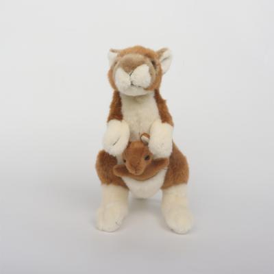 China New plush mother and son kangaroo plush toy simulation kangaroo doll gift animal doll for sale