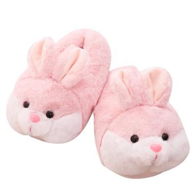 China Pink Adult Cute Rabbit Shoes Cotton Cartoon Rabbit Plush Japanese Panda Plush Slipper for sale