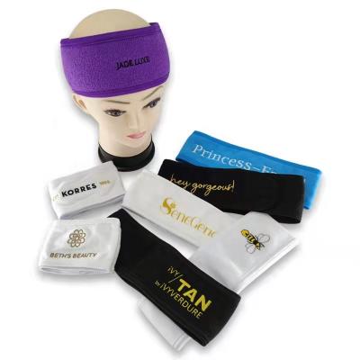 China Sporty QUIET QIRL customized embroidery logo polyester adjustiable spa head band for sale