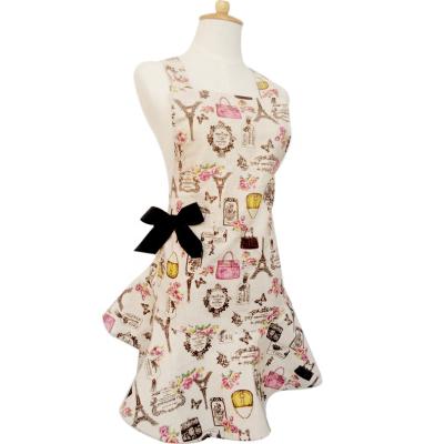 China Wholesale Fashion Lady's Drink / Food Beauty Cotton Cooking Apron for sale