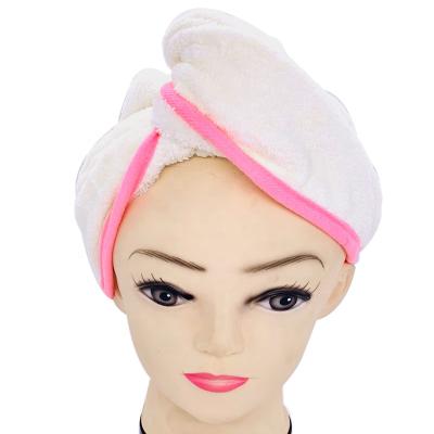 China High Quality QUICK DRY Thick Coral Microfiber Fleece Hair Turban Suitable For Drying Long Hair for sale