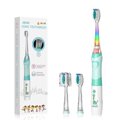 China Dupont SG977 Bristles SEAGO Sonic Electric Toothbrush Kids Battery Powered Popular Child Wholesale Nylon Child Toothbrush for sale