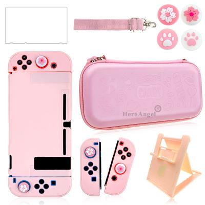 China Support Dropshipping Drop Shipping Pink Carrying Case 5 in 1 Set Game Accessories for Nintendo Switch for sale