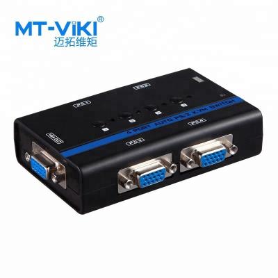 China Hot Plug KVM Switch 4 Input 1 Output 4 VGA Left Hot Key Ps/2 Kvm Auto Switch for sale