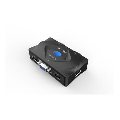 China MT-ViKI MT-201-KM 2 Port USB VGA KVM Switch with Desktop Controller 6*6*2cm for sale