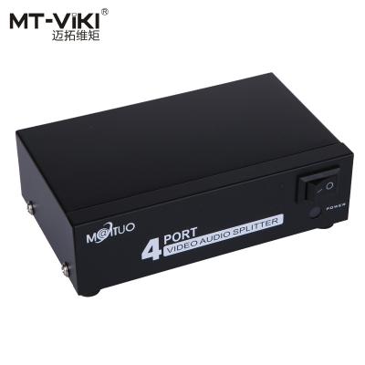 China High Quality MT-VIKI mental rca 4 port housing 1 in 4 AV audio video splitter for sale