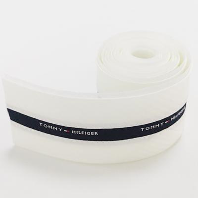 China Viable Classic Custom Logo Strap Twill Waist Liner White Double Belt for sale