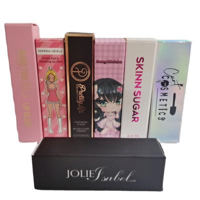 China Recyclable High Quality Gift Box Gold Foil Lip Gloss Boxes Mascara Embossing UV Coating Packaging for sale