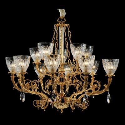 China Modern Living Room Pendant Lamp Decoration Glass Copper Copper Lighting Crystal Brass Luxury Chandelier for sale