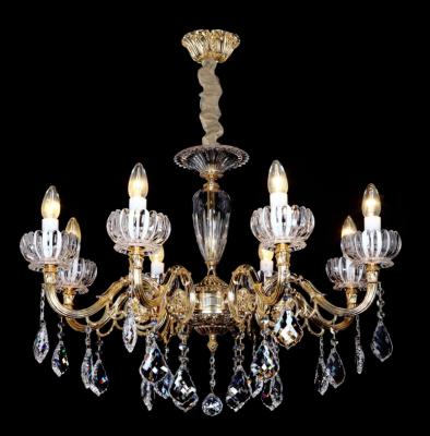 China Modern European Copper Ceiling Pendant Light K9 Crystal Chandelier for sale