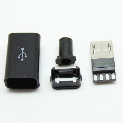 China Charging Socket 4 USB 5 PIN Welding Type Male Plug 5P USB Charger Micro Tail Na Connectors In 1 Black White for sale