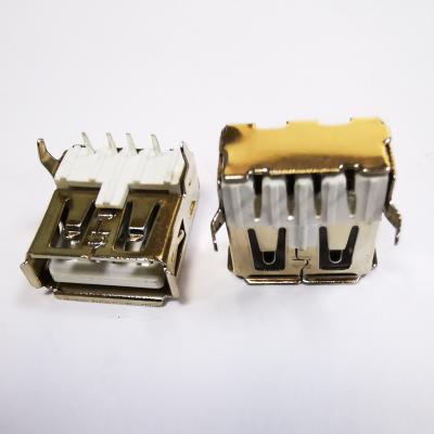 China Brass Female Type A, USB 2.0, Receptacle, 4 Way USB Through Hole Mount Angel USB AF Horizontal Straight Connector for sale