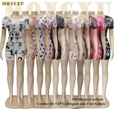 China 2020 Hot Sale QUICK DRY Women Short Sleeve Rompers Sexy Designer Printing Adult Pajama Onesie for sale