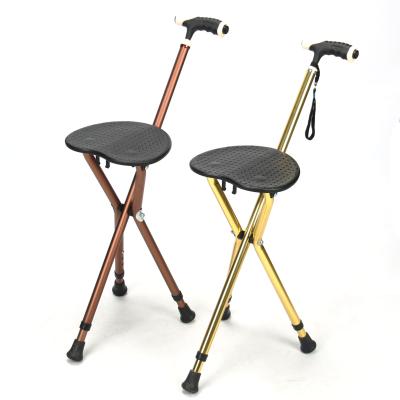 China Multi - Functional Mobility Walking Aids Crutch With Chair Light Elderly Aluminum Medical Cane for sale