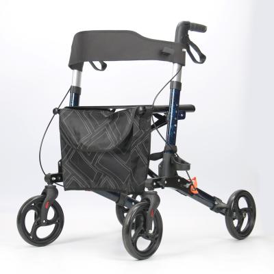 China Supermarket Mobility Walking Aids Convenient Push Cart With Seat Basket for sale