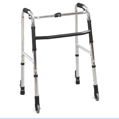 China 100kgs Affordable Folding Walking Frames With Wheels For Adults Elderly 2pcs/Ctn for sale