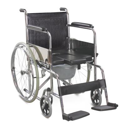 China Armrest Footrest Toilet Wheelchair For Elderly , Folding Self Propelled Shower Chair for sale