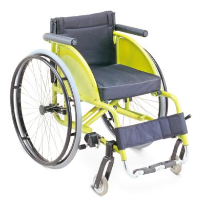 China Young Lightweight Sport Wheelchair Manual Reliable Yellow Coating Basketball Wheelchair for sale