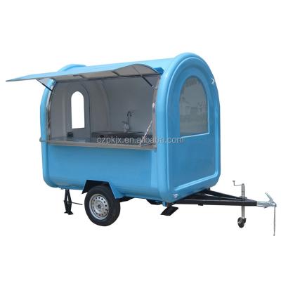 China Dairy Factory Street Cafe Trailer Outdoor Mobile Coffee Truck Ice Cream Supply Cart for sale