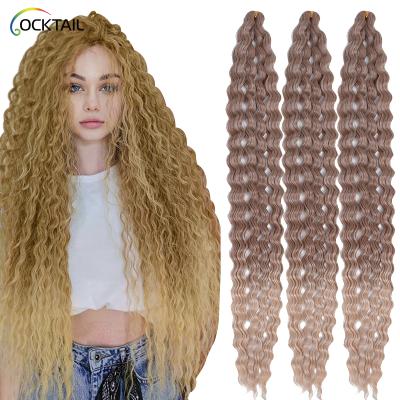 China Kanekalon Fiber Ocean Water Wave Crochet Hair 30 Inch Deep Wave Crochet Hair Extension Water Wave Braiding Hair Loose Wavy for sale