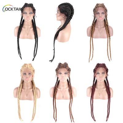 China Wholesale African Micro Box Braids Braided Wig Lace Front Wig Vendors Lace Front Wig Vendors Cornrow Braided Wigs For Black Women for sale