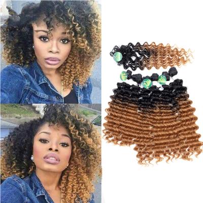 China Different Kinds Of Synthetic Hair Weave Deep Weft Cheap Synthetic Fiber Hair Weft Extension Loop for sale