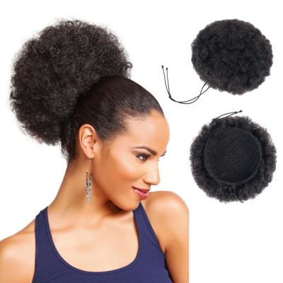 China Cheap Japanese Fiber Synthetic African Hair Bun For Black Women,Afro Curly Chignon Hair Blow Bun,Big Soft Natural Hair Piece Bun Wig for sale