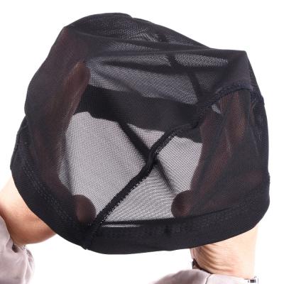 China Nylon Black Adjust Stretch Mesh Dome Wigcap To Wig , White Fish Net Spandex Mesh Wigcap for sale