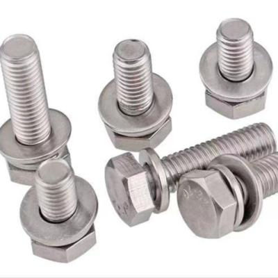 China M3 M4 M5 M6 #8#10#12#14 Long Life Aluminum Carbon Steel Assembly Stainless Steel Copper Screw Bolt With Flat Gasket And Spring Washer for sale