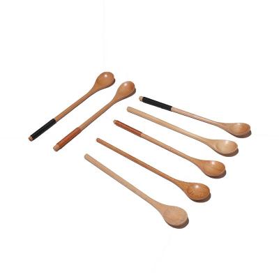 China Viable Spoon Honey Coffee Spoons Mini Portable Wooden Bamboo Custom Baby Tea Set for sale