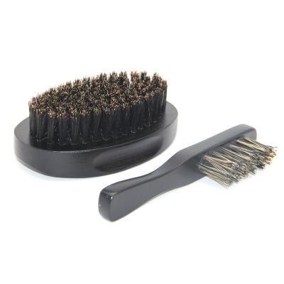 China Round Beard Brush 100% Pure Brown Boar Hair Two Sets Wooden Tip for sale