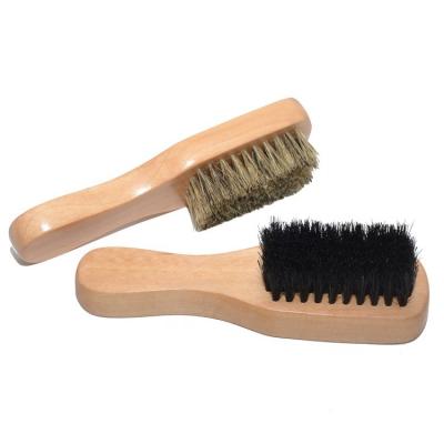 China Wholesale OEM Round Logo High Quality 100% Men's Boar Bristle Handle Beard Brush for sale