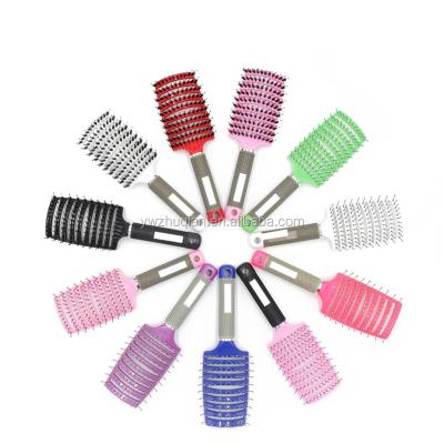 China Compact Custom LOGO Professional Decorative Duct Boar Bristle Hair Brush With Nylon Bristle for sale