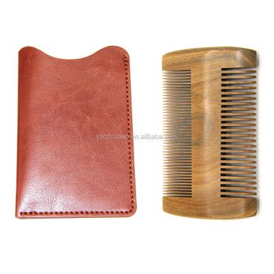 China Home Premium Sandalwood Double Sdie Teeth Beard Comb with Good Smell for sale