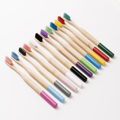 China Disposable Custom Logo 100% Organic Biodegradable Adult Kids Bamboo Charcoal Stiffen Bamboo Toothbrush for sale