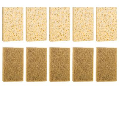 China Viable Eco Friendly Natural Fiber Loofah Cleaning Cellulose Sponge Wood Pulp Cotton Cleaning Sponge for sale