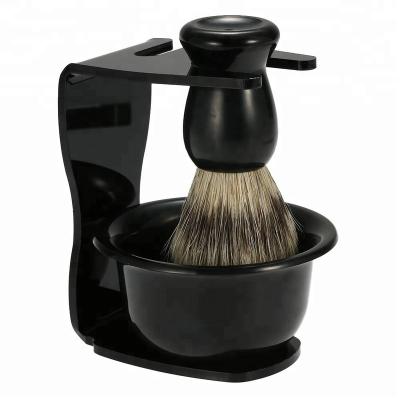 China Shaving Brush Men's Stainless Steel Soap Bowl Shaving Brush Kit for sale