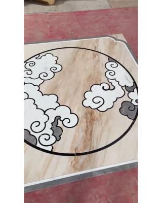 China Modern Luxury Modern Home Decor Customized Marble Carpet Waterjet Medallion for sale