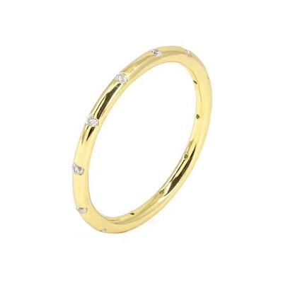 China Trendy Gemnel Minimalist 925 Silver Gold Plated Stackable Jewelry Cosmos Crystals Band Ring For Women for sale