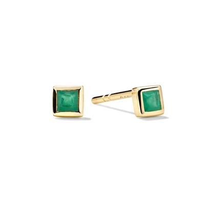 China Gemnel Fashion Trendy Summer Design 925 Square Green Stud Earrings for sale