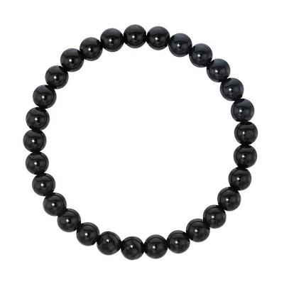 China TRENDY Natural Gemnel Gemstone 5mm Black Onyx Bracelet Party Custom Big Bead for sale