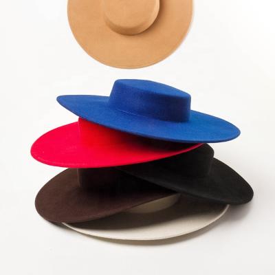 China Women's Colorful Lady Wool Felt Hat Straw Hat Shape Image 11cm Wide Vintage Dressy Dress for sale